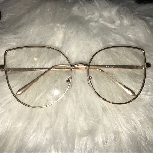 Gold Framed Clear Glasses (no prescription) - Picture 1 of 3